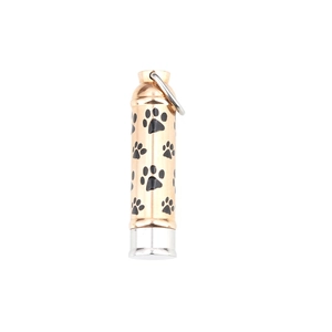 Pendentif urne cylindrique or rose avec empreinte pour cendres d'animaux de compagnie