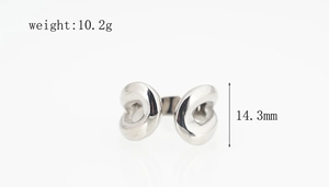 Détails de taille et poids d'une bague ouverte argentée minimaliste à double arc