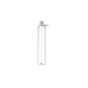 Polished titanium steel cylindrical pendant necklace with functional screw opening