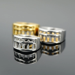 Stainless Steel Abacus Ring For Women Men Movable Beads Geometric Finger Ring Vintage Fashion Jewelry Gift