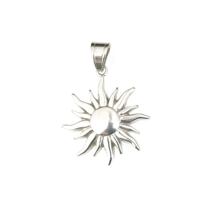 Vintage sunflower titanium steel pendant necklace for men with sunburst design