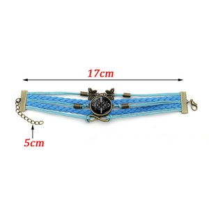 Detailansicht des gewebten Armbands mit Unendlichkeitssymbol und Schmetterling, 17cm plus 5cm