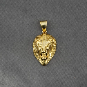 Collar con Colgante de Cabeza de León de Acero de Titanio Vintage para Hombre Joyería de Hip Hop Retro con Cadena de Caja