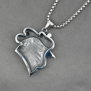 Titanium steel necklace with frosted cloud-shaped pendant on silver box chain