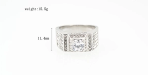Bague classique en acier titane pour hommes avec largeur 11,4 mm et poids de 15,5 g