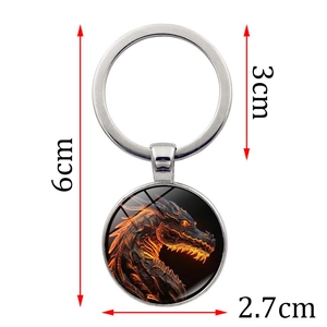 Detailansicht von Drachen-Glasanhänger mit Maßen 6 cm Länge und 3 cm Ringdurchmesser