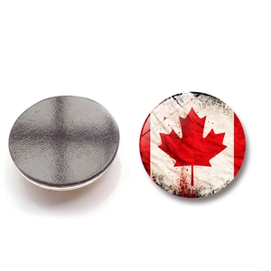 Set de imanes de nevera de cristal de 25mm con bandera de Canadá y diseño artístico retro