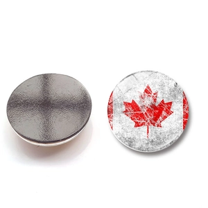 Imán de nevera redondo bandera Canadá vintage en cristal para decoración del hogar