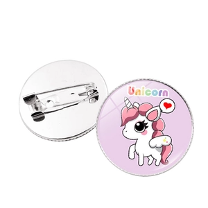 Spille smaltate con unicorno carino con scritte arcobaleno e chiusura di sicurezza in metallo