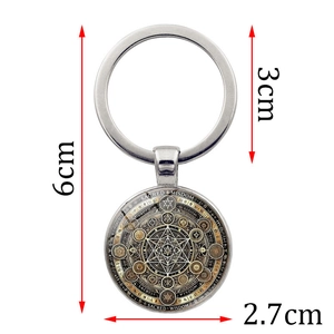 Heilige Geometrie Metatron Würfel Schlüsselanhänger aus Silberlegierung mit Gravur