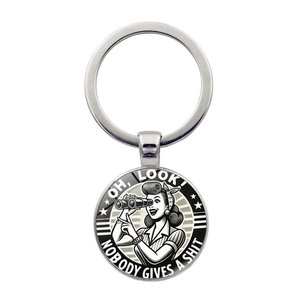 Vintage Telescope Metal Keychain With Funny Slogan Alloy Glass Pendant Retro Key Ring Accessory For Unisex Unique Gift