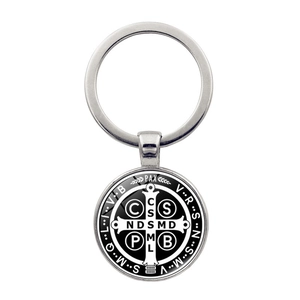 St Benedict Medal Keychain Religious Patron Saint Metal Key Ring For Car Bag Pendant Catholic Jewelry Gift Men Women