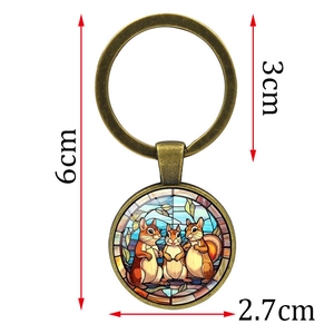 Bronze Eichhörnchen Schlüsselanhänger mit 6cm Gesamtlänge und 3cm Ringdurchmesser