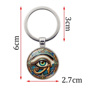 Eye of Horus keychain pendant with dimensions showing 6cm length and 2.7cm charm