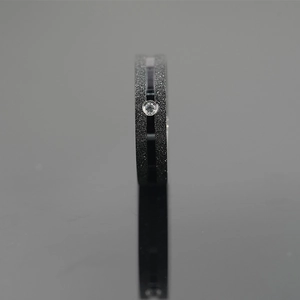 Matte finish titanium steel ring for men with polished groove and center zircon stone