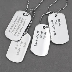 Militär Retro Titanstahl Doppel Erkennungsmarke Halskette Für Herren Lasergravierte Identifikationsplatte Anhänger Mit Kugelkette Schmuck