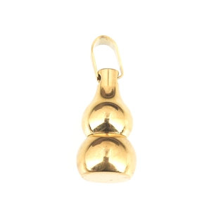 Polished gold stainless steel gourd pendant necklace for men with a sleek metallic finish