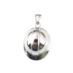 Polished silver stainless steel safety helmet pendant necklace for unisex fashion