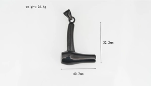 Detailansicht des Fön-Anhängers mit Maßen von 32,2 mm x 40,7 mm und Gewichtsangabe