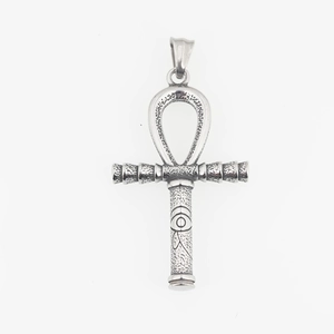 Vintage Titanstahl Altes Ägyptisches Ankh Kreuz Auge Des Horus Anhänger Halskette Für Herren Damen Mystischer Religiöser Schmuck