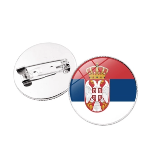 Republic of Srpska flag time gem brooch badge with metal safety pin and glass finish