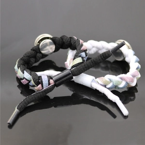 Bracelets de couple soleil et lune tressés à la main en styles noir et blanc