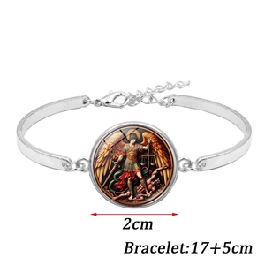 Silbernes Erzengel Michael Armband mit 2cm Anhänger und 17+5cm verstellbarer Kette
