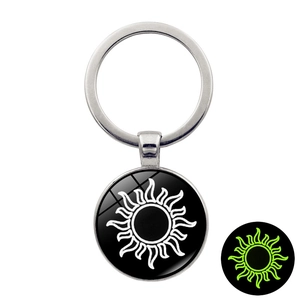 Luminous sun and moon lover keychain with glowing effect in dark for bags and cars