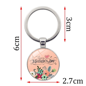 Porte-clés Fête des Mères avec pendentif floral et texte Happy Mother's Day