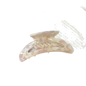 Elegant semi-circular marble patterned acetate hair claw clip for women's hair styling