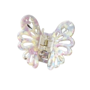 Pince à cheveux papillon élégante avec motif marbré en acétate coloré et design ajouré