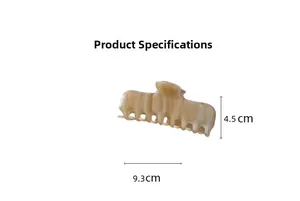 Detailansicht der großen Haarspange mit Marmormuster und Maßen 9,3 cm mal 4,5 cm