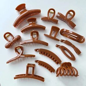 12-teiliges Set aus schokoladenbraunen Haarklammern und eleganten matten Haarspangen