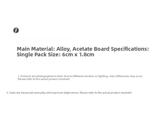 Size specifications for acetate hair clip showing dimensions of 6cm by 1.8cm on white background