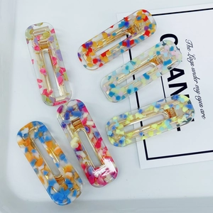 Schickes 6-teiliges Acetat-Haarklammer-Set mit bunten floralen und Jelly-Mustern