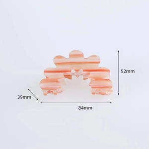 Elegant floral claw clip for women in orange pink gradient with 84mm length dimensions