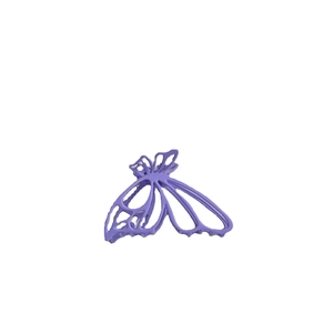 Elegant lavender butterfly hair claw clip with cutout wing design on white background