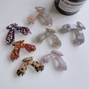French Acetate Hair Claw Large Marble Leopard Pattern Shark Clip Elegant Hair Accessory For Women Styling Tools