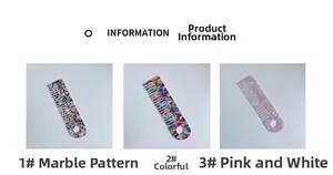 Detailed comparison of three anti-static acetate hair combs in marble and floral patterns