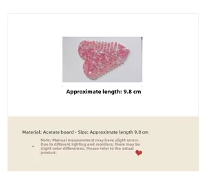Detailed view of pink marble acetate comb showing the 9.8cm length dimension