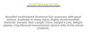 Detailed size specifications for acetate flower hair claw clip with 7.5cm x 4.2cm dimensions