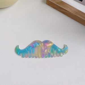 Colorful aurora acetate beard comb with anti-static design and smooth gradient finish
