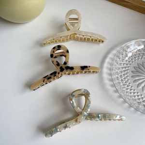 Koreanische Acetat Haarklammer Große Legierung Haargreifer Für Damen Elegante Marmor Schildpatt Muster Haarstyling Zubehör