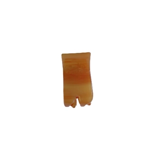 Mini acetate hair claw clip with amber marble texture for high ponytail styling