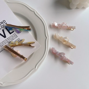 Ensemble de 5 barrettes à cheveux en acétate avec nœuds et pinces à motif marbré élégantes