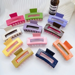 Korean Style Acetate Hair Claw Clip Large Rectangular Hollow Shark Clip Sweet Two Tone Fresh Hair Accessories For Women