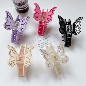 Eleganter Schmetterling Acetat Haarklammer Mit Strass Große Glänzende Haarspange Für Damen Mädchen Mode Haarschmuck