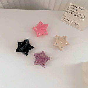 Set da 4 pezzi di mini mollette per capelli a stella con strass e lettere minimaliste