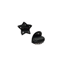 Mini mollette per capelli nere a stella e cuore con strass e design lar a rilievo