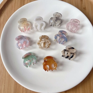 France Handmade Acetate Mini Hair Claw Clip For Women High Quality Marble Pattern Shark Clip Small Octopus Hair Jaw Clip Accessory